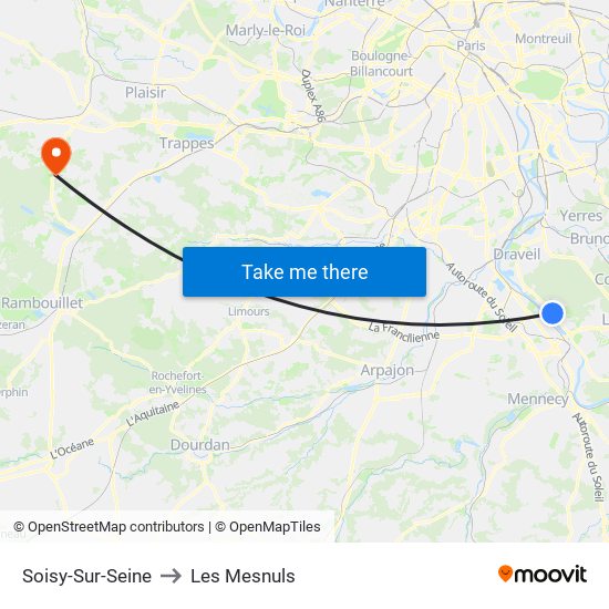 Soisy-Sur-Seine to Les Mesnuls map