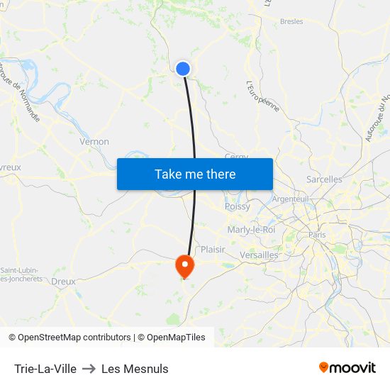 Trie-La-Ville to Les Mesnuls map