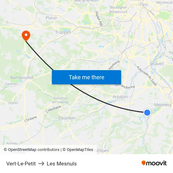 Vert-Le-Petit to Les Mesnuls map