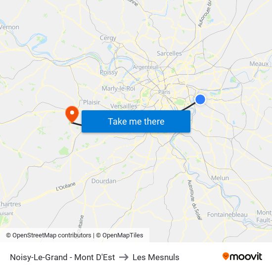 Noisy-Le-Grand - Mont D'Est to Les Mesnuls map