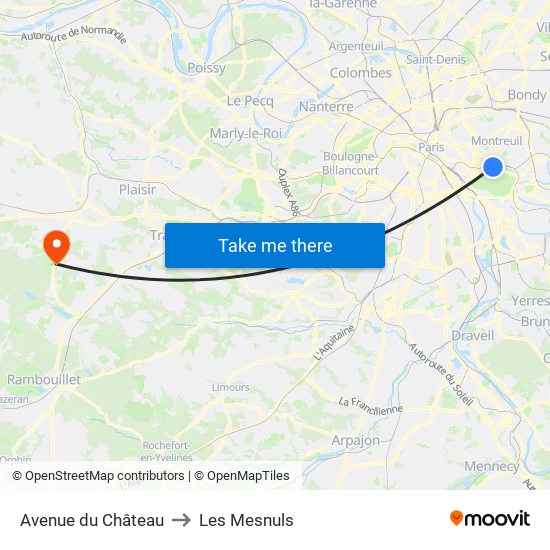 Avenue du Château to Les Mesnuls map