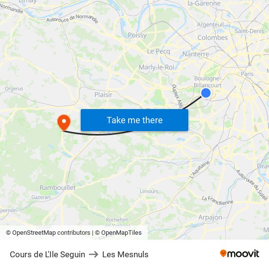 Cours de L'Ile Seguin to Les Mesnuls map