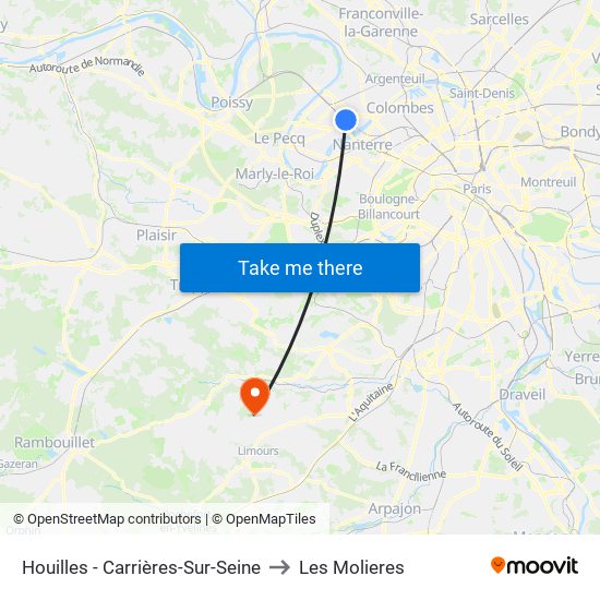 Houilles - Carrières-Sur-Seine to Les Molieres map