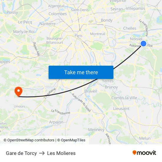 Gare de Torcy to Les Molieres map