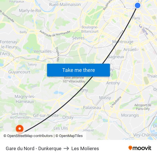 Gare du Nord - Dunkerque to Les Molieres map