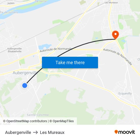 Aubergenville to Les Mureaux map