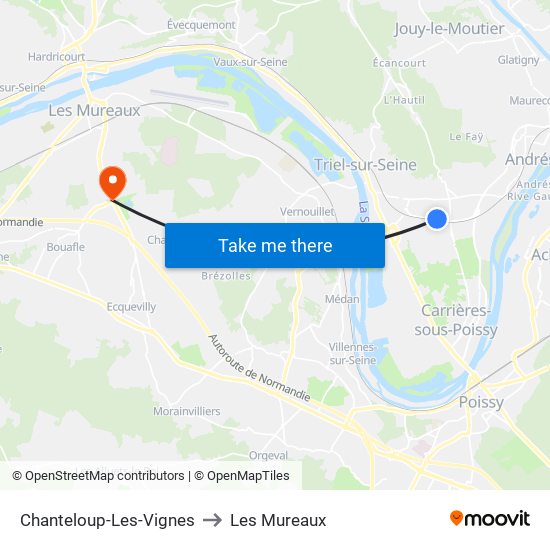 Chanteloup-Les-Vignes to Les Mureaux map