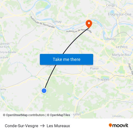Conde-Sur-Vesgre to Les Mureaux map
