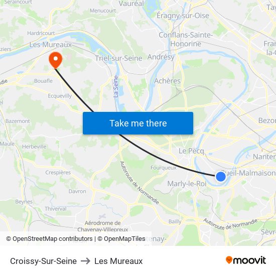 Croissy-Sur-Seine to Les Mureaux map