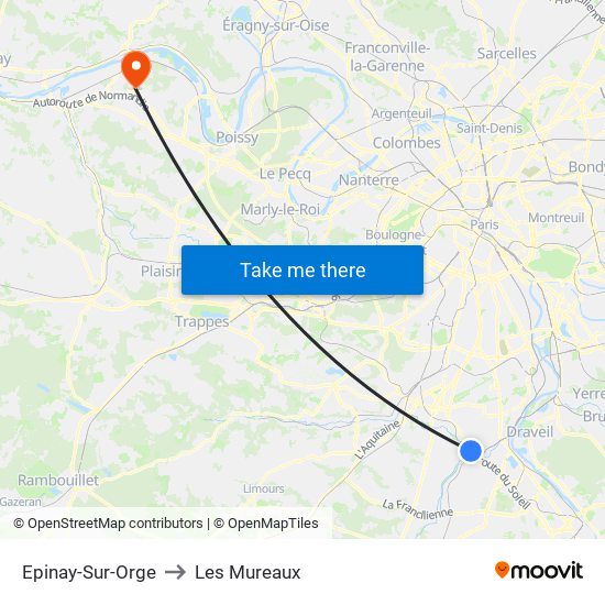 Epinay-Sur-Orge to Les Mureaux map