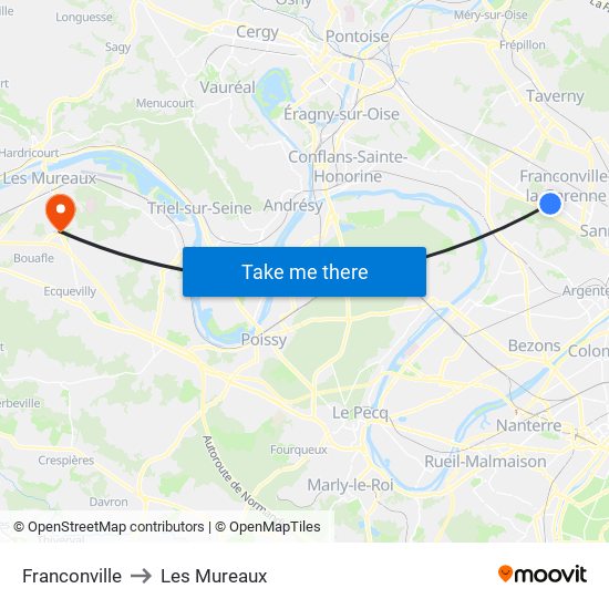Franconville to Les Mureaux map