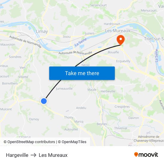 Hargeville to Les Mureaux map