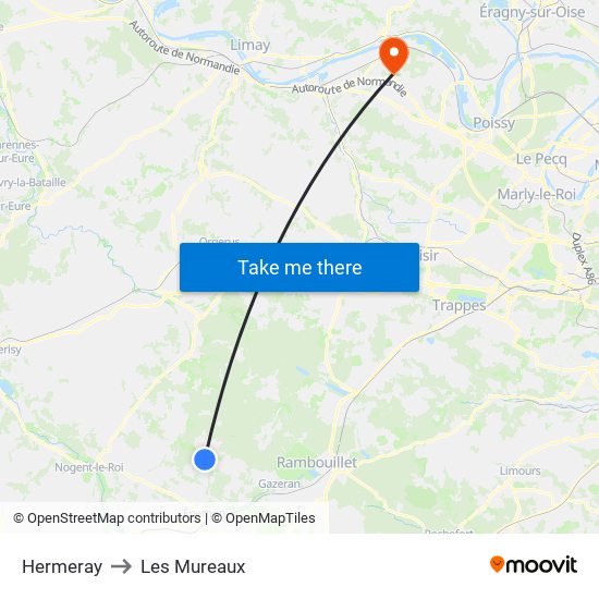 Hermeray to Les Mureaux map