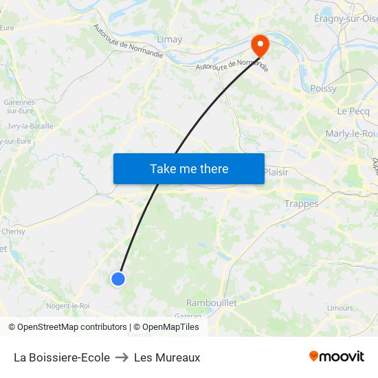 La Boissiere-Ecole to Les Mureaux map