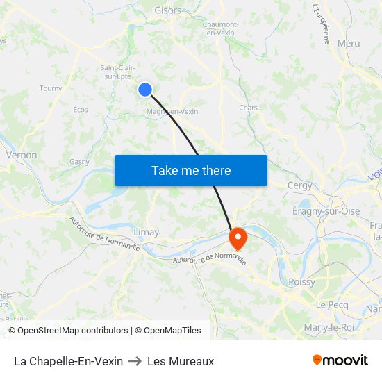 La Chapelle-En-Vexin to Les Mureaux map