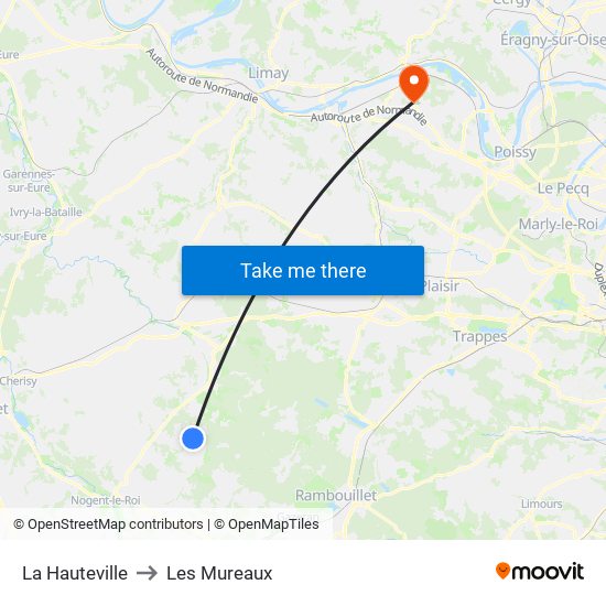La Hauteville to Les Mureaux map
