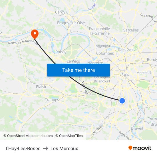 L'Hay-Les-Roses to Les Mureaux map