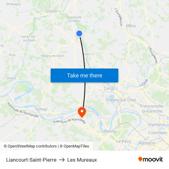 Liancourt-Saint-Pierre to Les Mureaux map