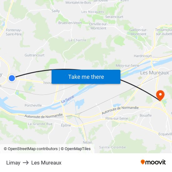 Limay to Les Mureaux map