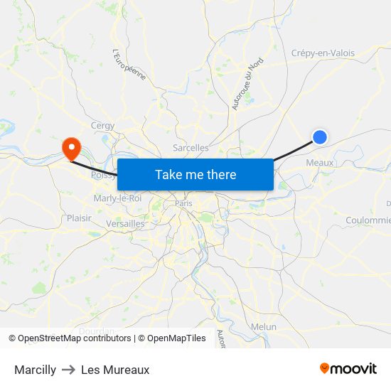 Marcilly to Les Mureaux map