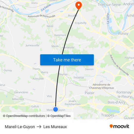 Mareil-Le-Guyon to Les Mureaux map
