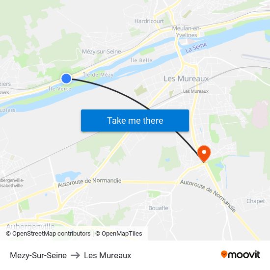 Mezy-Sur-Seine to Les Mureaux map