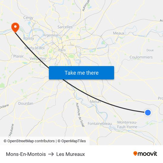 Mons-En-Montois to Les Mureaux map
