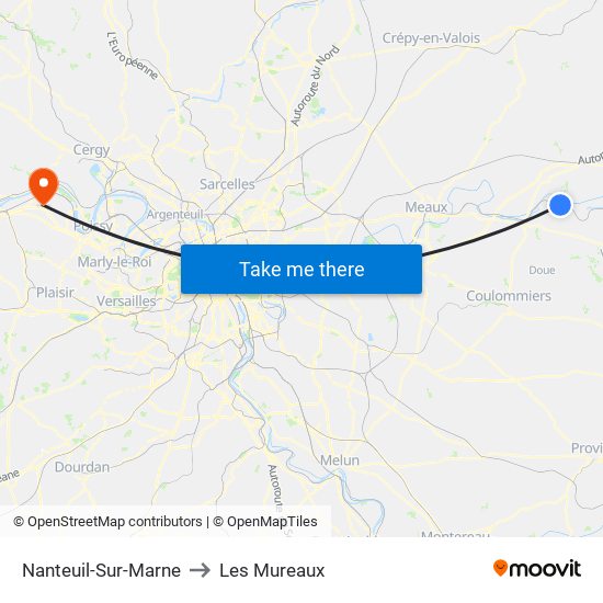 Nanteuil-Sur-Marne to Les Mureaux map