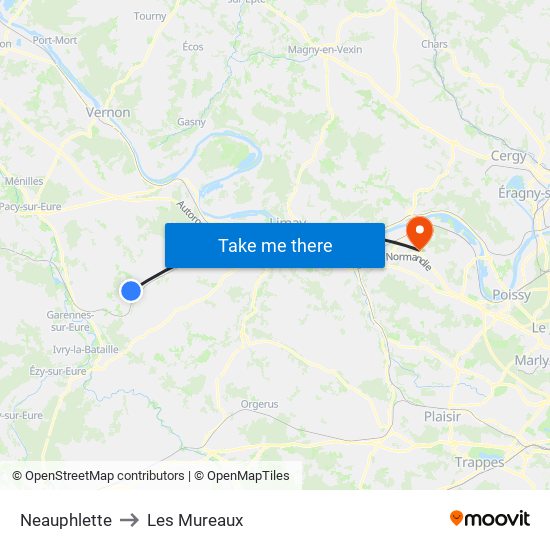 Neauphlette to Les Mureaux map