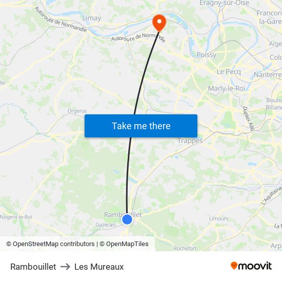 Rambouillet to Les Mureaux map