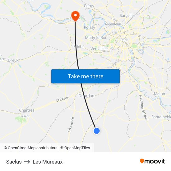 Saclas to Les Mureaux map