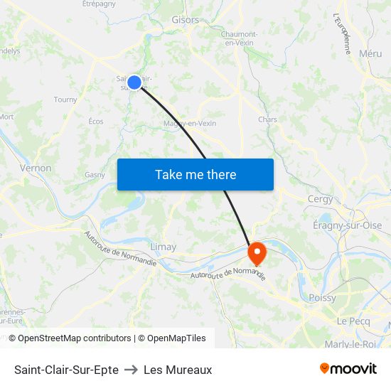 Saint-Clair-Sur-Epte to Les Mureaux map