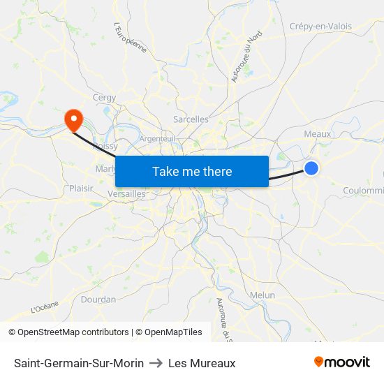 Saint-Germain-Sur-Morin to Les Mureaux map