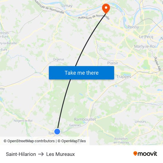 Saint-Hilarion to Les Mureaux map