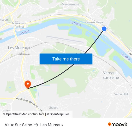 Vaux-Sur-Seine to Les Mureaux map