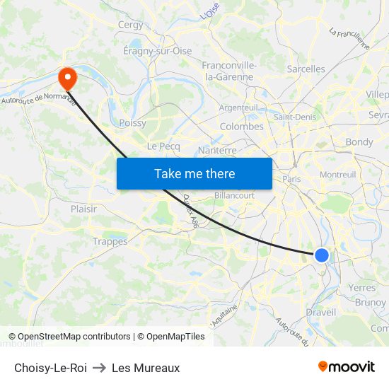 Choisy-Le-Roi to Les Mureaux map