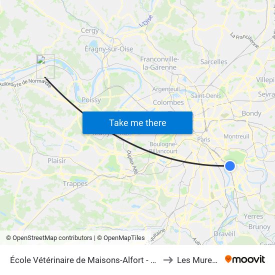 École Vétérinaire de Maisons-Alfort - Métro to Les Mureaux map