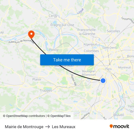 Mairie de Montrouge to Les Mureaux map