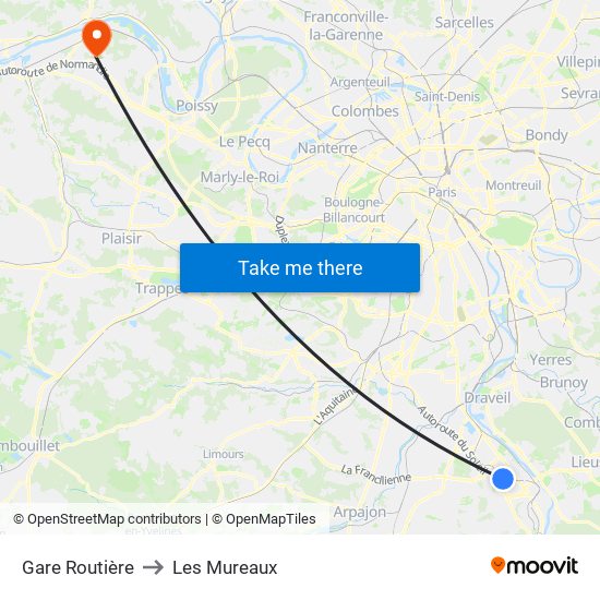 Gare Routière to Les Mureaux map