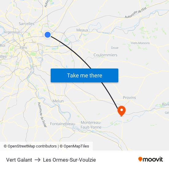 Vert Galant to Les Ormes-Sur-Voulzie map