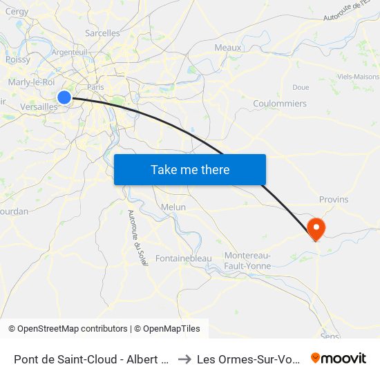 Pont de Saint-Cloud - Albert Kahn to Les Ormes-Sur-Voulzie map