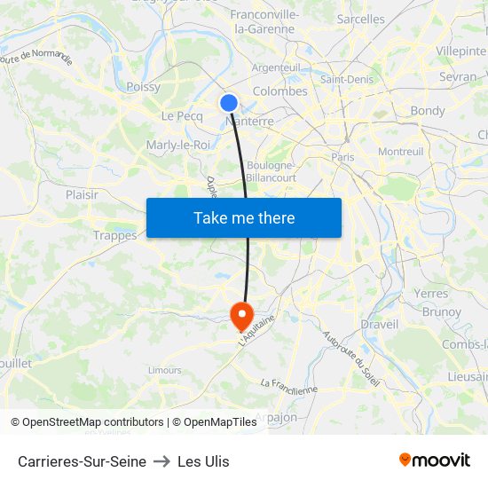 Carrieres-Sur-Seine to Les Ulis map