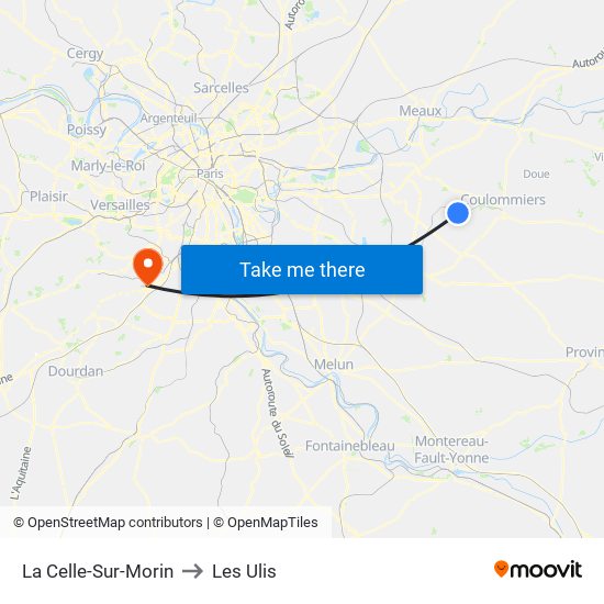 La Celle-Sur-Morin to Les Ulis map