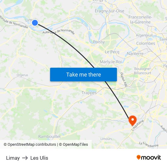 Limay to Les Ulis map