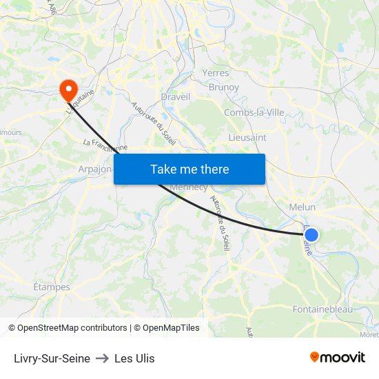 Livry-Sur-Seine to Les Ulis map