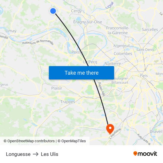 Longuesse to Les Ulis map