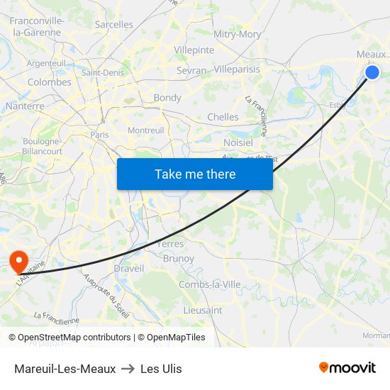 Mareuil-Les-Meaux to Les Ulis map