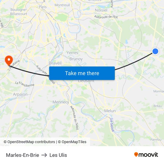 Marles-En-Brie to Les Ulis map