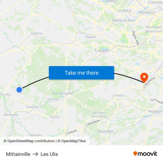 Mittainville to Les Ulis map