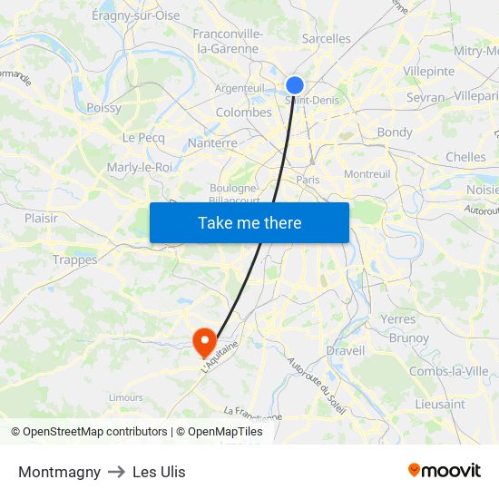 Montmagny to Les Ulis map